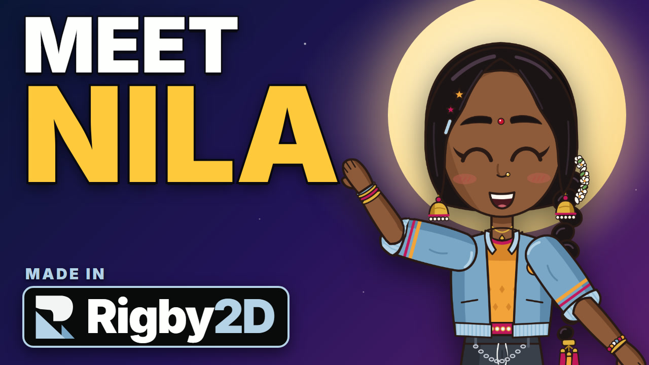 Watch Meet NILA on YouTube: the Rigby2D mascot, animated in Rigby2D